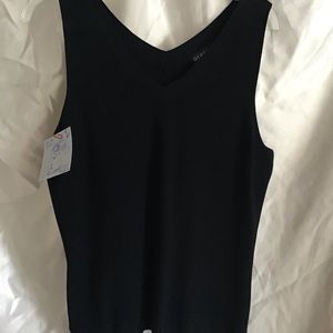 Black sleeveless top